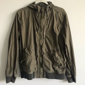 GAP Lightweight Olive Green Hooded Bomber Jacket